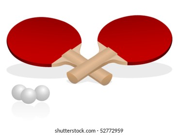 Detailed illustration of two table tennis rackets