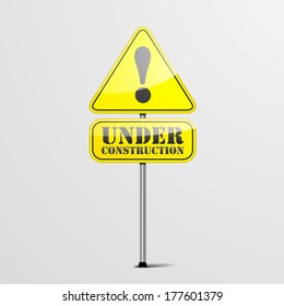 detailed illustration of an under construction roadsign, eps10 vector