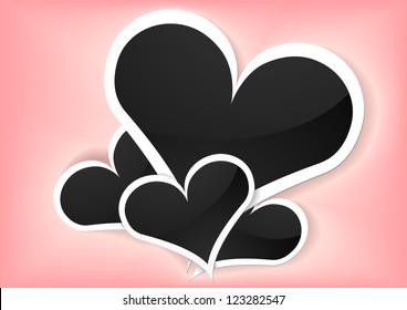 detailed illustration of valentine foto frames with heart shape