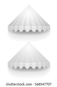 detailed illustration of white conical awnings, eps10 vector