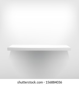 Detailed illustration of white shelve with light from the top. + EPS10 vector file