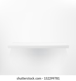 Detailed illustration of white shelves with light from the top. + EPS10 vector file
