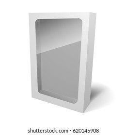 detailed illustration of a white window packaging box, eps10 vector