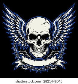 A detailed illustration winged