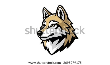 A detailed illustration of a wolf head, designed as a mascot logo, featuring a focused and determined expression. The artwork showcases sharp lines and dynamic shading.