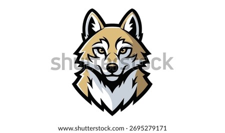 A detailed illustration of a wolfs head, designed as a mascot logo with sharp, defined features and a focused expression.