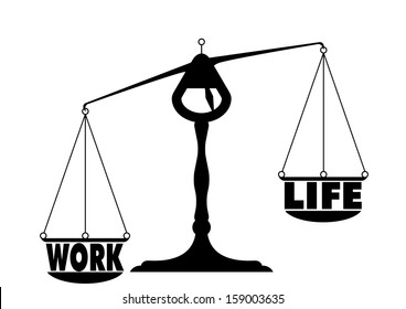 detailed illustration of a work life balance