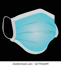 Detailed illustration/vector of Safety, Industrial, Surgical, N95, Smoke and Dust Protection, Respirator and Breathing Mask.