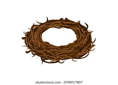 A detailed image of a bird nest made from twigs. its design makes it ideal for home decoration.