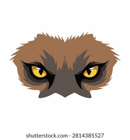 Detailed image capturing the piercing yellow eyes and focused expression of a feline, highlighting its sharp gaze and fur details.