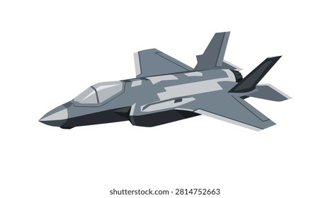 a detailed image of a gray fighter jet soaring in a bright blue sky showing aerodynamic shape and advanced technology for military aviation