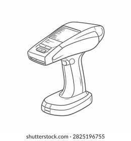 A detailed image of a handheld barcode scanner used in retail, logistics, and inventory management for quick data capture.