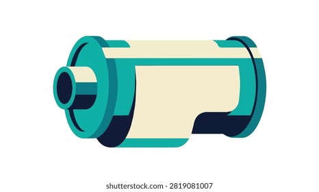 Detailed image of a modern compact telescope showcasing a blue and white design suitable for astronomy enthusiasts and scientific exploration