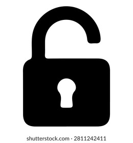 Detailed image of an open padlock icon symbolizing security, access, or unlocking on a plain white background.