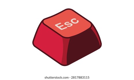 Detailed image of red esc keyboard key with white label on a plain background suitable for technology learning and computer hardware visuals