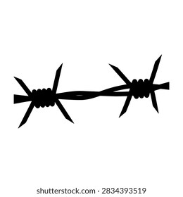 Detailed image of sharp barbed wire used in fencing for security and boundary marking, emphasizing its rugged and protective features.