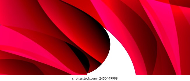 A detailed image showcasing a vibrant red and white swirl pattern on a plain white background, resembling a mix of petals and liquid in shades of magenta and electric blue