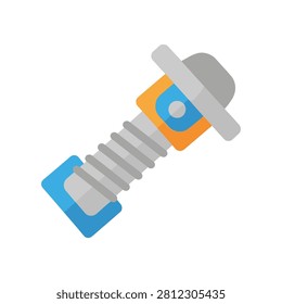Detailed industrial metal threaded bolt fastener vector with fastener threaded industrial hardware mechanical