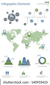 detailed infographic elements set with  graphics and charts EPS10