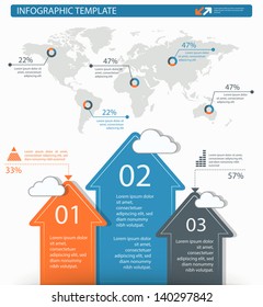 detailed infographic elements set with world map graphics and charts eps8