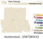 Detailed infographic and map of Randolph County in Georgia USA.