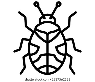 Detailed insect beetle bug outline icon representing nature and wildlife with wildlife creature carapace entomology ecosystem parasite organism illustration agriculture environment structure