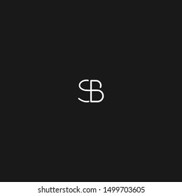 Detailed and intricate SB logo vector template in black and white