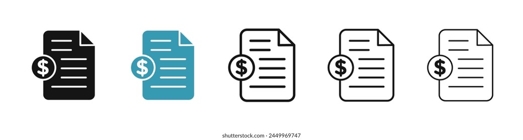 Detailed Invoice and Billing Icon Collection for Financial Management and Accounting