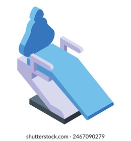 Detailed isometric dental chair illustration in a modern dentist office for orthodontic treatment and oral care, rendered in 3d with adjustable, clean, and sterile equipment