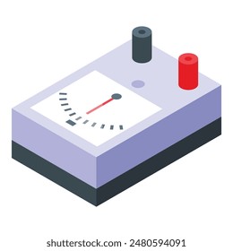 Detailed isometric digital multimeter vector illustration for electrical testing and measurement instrument technology in electronics industry, with precision, accuracy, and durability features