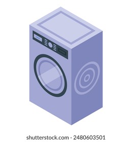 Ilustración vectorial isométrica detallada de la lavadora en estilo de Diseño gráfico moderno para el equipo de lavandería y el concepto de la tecnología