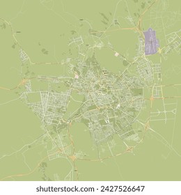 Detailed labeled vector map of Al Madinah Al Munawwarah, Saudi Arabia.