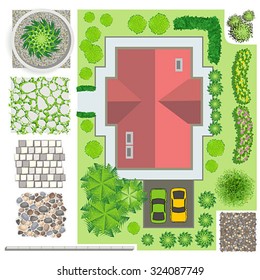 Detailed landscape design elements. Make your own plan