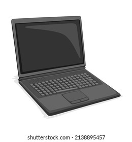 Detailed Laptop Vector Isolated on White Background