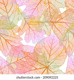 Detailed leaves seamless background. EPS 10 vector file included