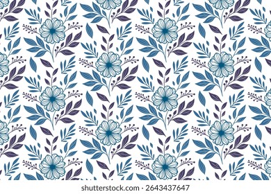 elementos florais detalhados da arte da linha formando um padrão sem costura para o envoltório do tecido e topos de mesa elegantes com ilustrações de flor desenhadas à mão

