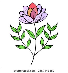 Detailed Line Art Flower Vector Set for Digital Art Projects