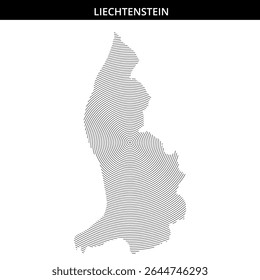 Detailed line art representation of Liechtenstein's shape.