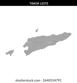 Detailed line art representation of Timor Leste's geography