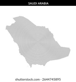 Detailed line art representing the geographic outline of Saudi Arabia.