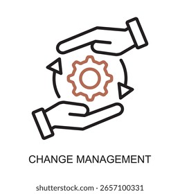 Detailed line color vector of change management change management-11 for business transformation and change management.