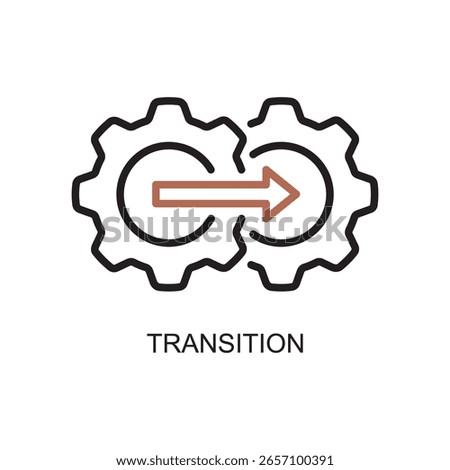 Detailed line color vector of change management transition for business transformation and change management.