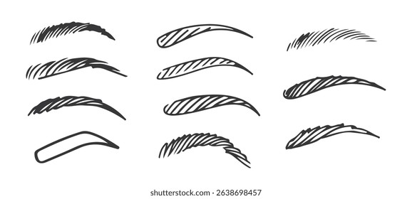 A detailed line drawing of a pair of eyes and eyebrows.