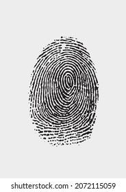 Detailed line fingerprint vector on white background