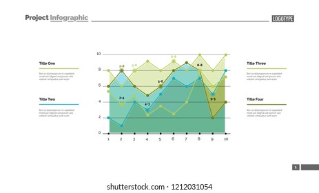 Detailed line graph slide template. Business data. Graph, diagram, design. Creative concept for infographic, report. Can be used for topics like forecasting, finance, implementation