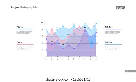 Detailed line graph slide template. Business data. Graph, diagram, design. Creative concept for infographic, report. Can be used for topics like forecasting, finance, implementation