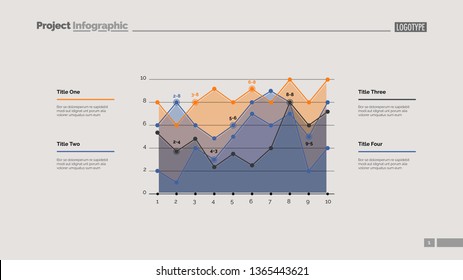 Detailed line graph slide template. Business data. Graph, diagram, design. Creative concept for infographic, report. Can be used for topics like forecasting, finance, implementation