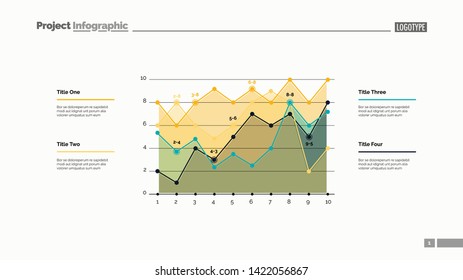 Detailed line graph slide template. Business data. Graph, diagram, design. Creative concept for infographic, report. Can be used for topics like forecasting, finance, implementation