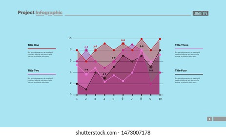 Detailed line graph slide template. Business data. Graph, diagram, design. Creative concept for infographic, report. Can be used for topics like forecasting, finance, implementation