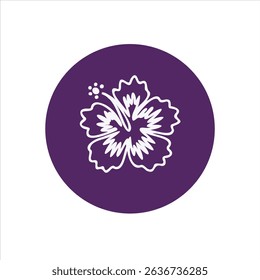 Detailed line hibiscus with curved petals and floral depth. Use for branding, wrapping papers, or illustrations.